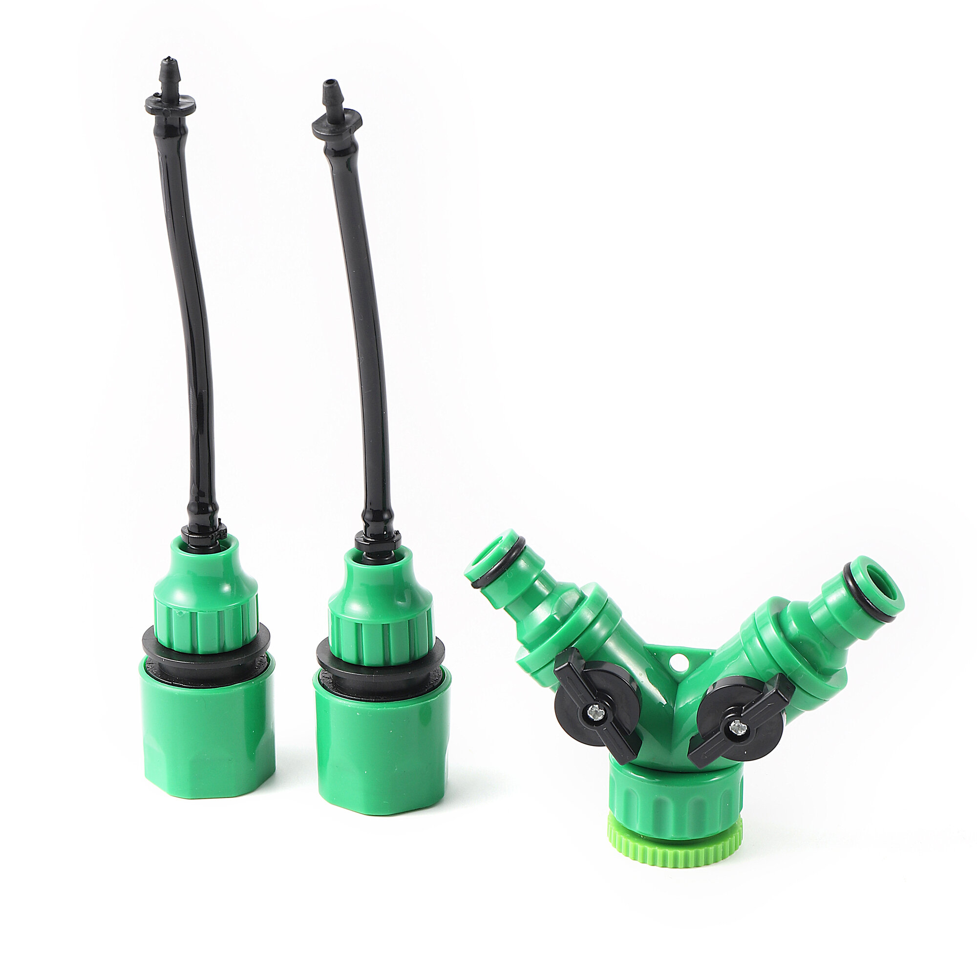 Y-Type Tap Connectors With Quick Adapter For 3/5mm Hose Garden Irrigation Water Splitter For 1/8'' Tubing Fittings 1 Set